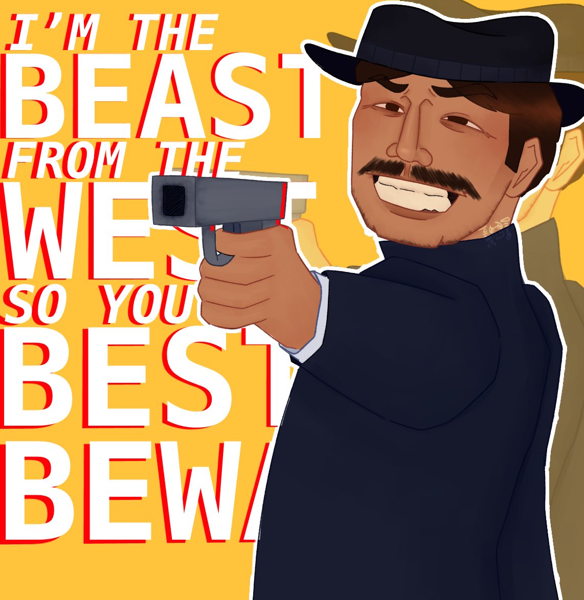 severeddreamz's tweet photo. he’s the beast from the west so you best beware!

- #agentwhiskey #fanart - https://t.co/LzDJEcLbOe