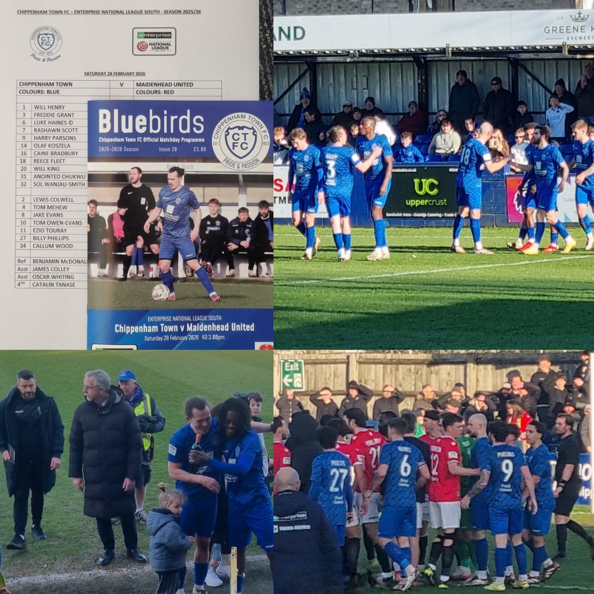 calneeagle's tweet photo. NLS; @ChipTownFC 1 Maidenhead Utd 0 (HT 1-0); att 725. A windy day didn't help football. Not bad 1st half, v scrappy 2nd half, but penalty converted by Harry Parsons was only goal. V bright debut from Dagenham loanee Rashawn Scott. Hope survives...
#prideandpassion
#bluebirds https://t.co/LKHeyTwPkI
