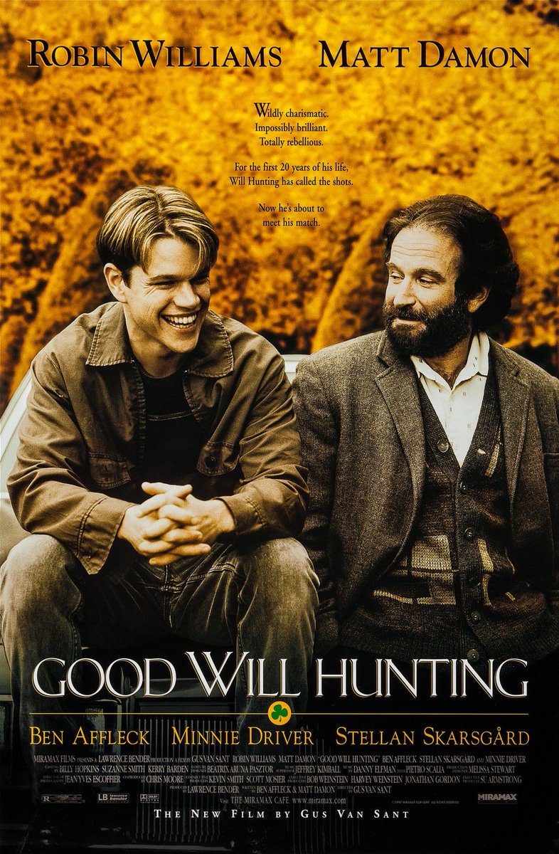 Good Will Hunting film surcoté imo quelques belles scènes mais rien de plus je me suis ennuyé sah …