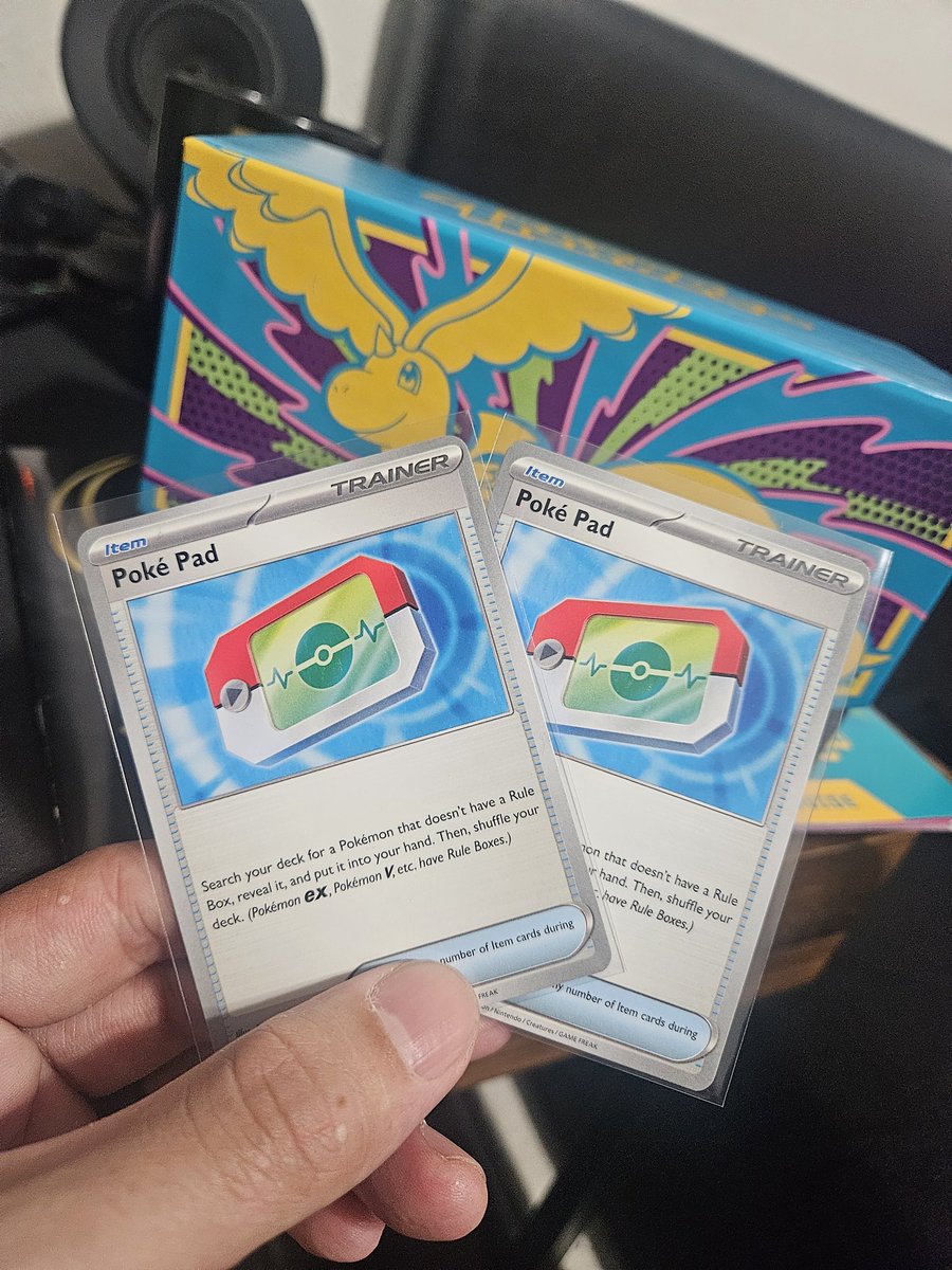 Went through my ascended bulk which came from 3 ETBs, a handful of 3 pack techs and 2 pack blisters and I legit only found 2 Poke Pads.

These things are SIRs in their own right 😮‍💨