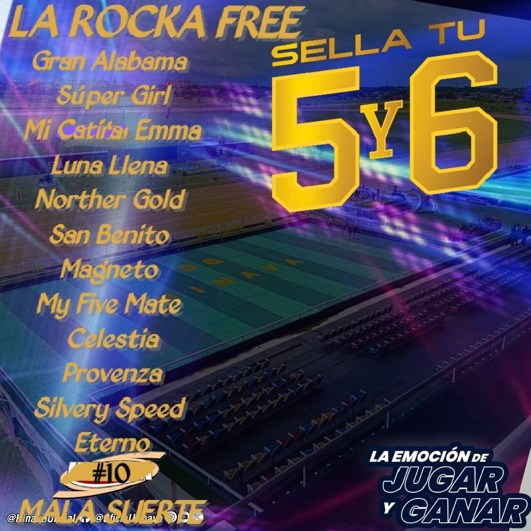 ErwingsaulR's tweet photo. LA ROCKA Free
Gran Alabama
Súper Girl
Mi Catira Emma
Luna Llena
Norther Gold
San Benito
Magneto
My Five Mate
Celestia
Provenza
Silvery Speed
Eterno
MALA SUERTE
#LaRockaFreeEsHipismo
@gladiadordel5y6 
@sopafria119 
@raya_foto 
@m_estiben 
🎁Tank Abbott
🎁Bellezze
🎁Macho Abarrio https://t.co/ClotvAYvki