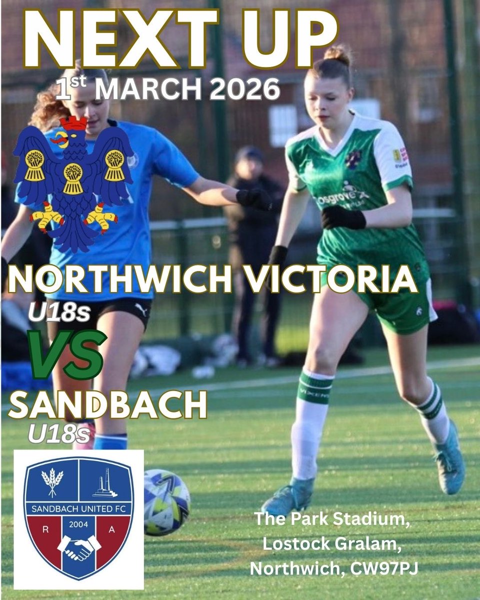 northwichvixens's tweet photo. 𝐍𝐄𝐗𝐓 𝐔𝐏 - 𝘷𝘴 Sandbach U18
The U18s are back in action today!
Let’s go Vixens! 💚
📆 | Sunday 1st March
⏰ | 10:30am KO
🏟️ | THE PARK STADIUM, CW9 5PJ
#Vics | #Vixens | @CheshireWYFL https://t.co/D8d763ikvr