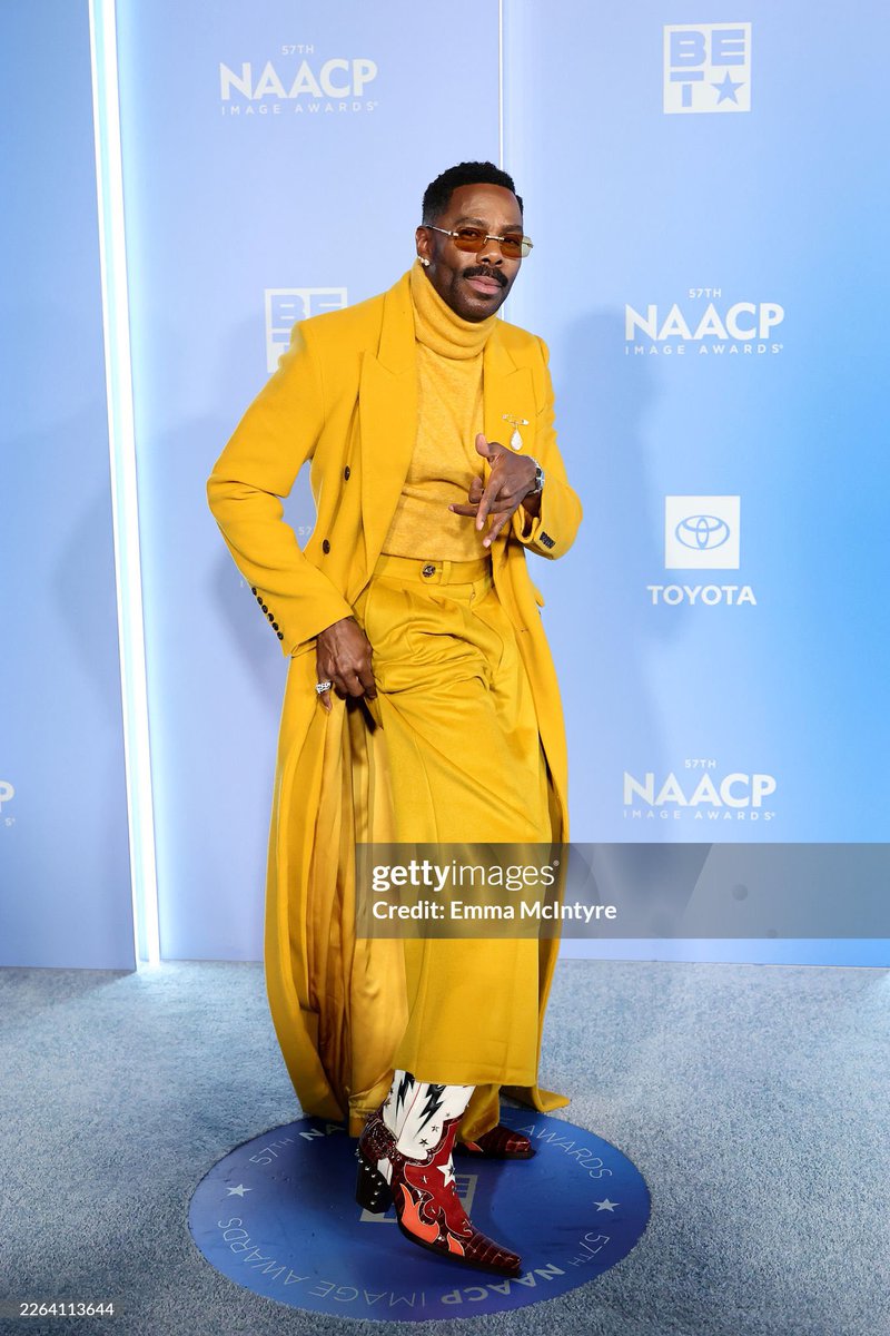 LegendaryLade's tweet photo. Actor Colman Domingo wearing Christian Louboutin “Kennywood Alta” boots at the 2026 #NAACPImageAwards! https://t.co/VIzerspPdA