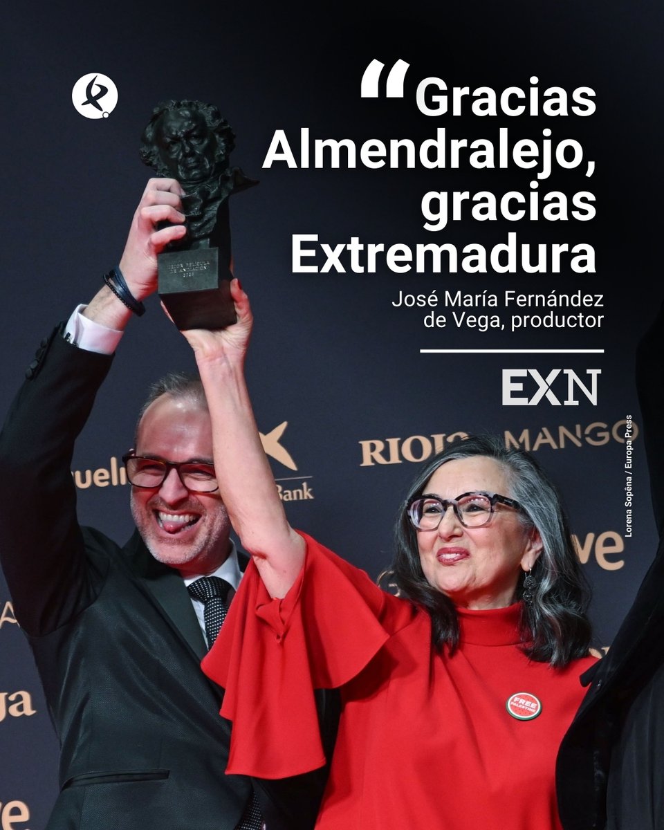 Jose María Fernández de Vega se ha acordado así de Almendralejo y Extremadura al recoger el Goya a la mejor película de animación por 'Decorado' 

canalextremadura.es/noticias/extre…