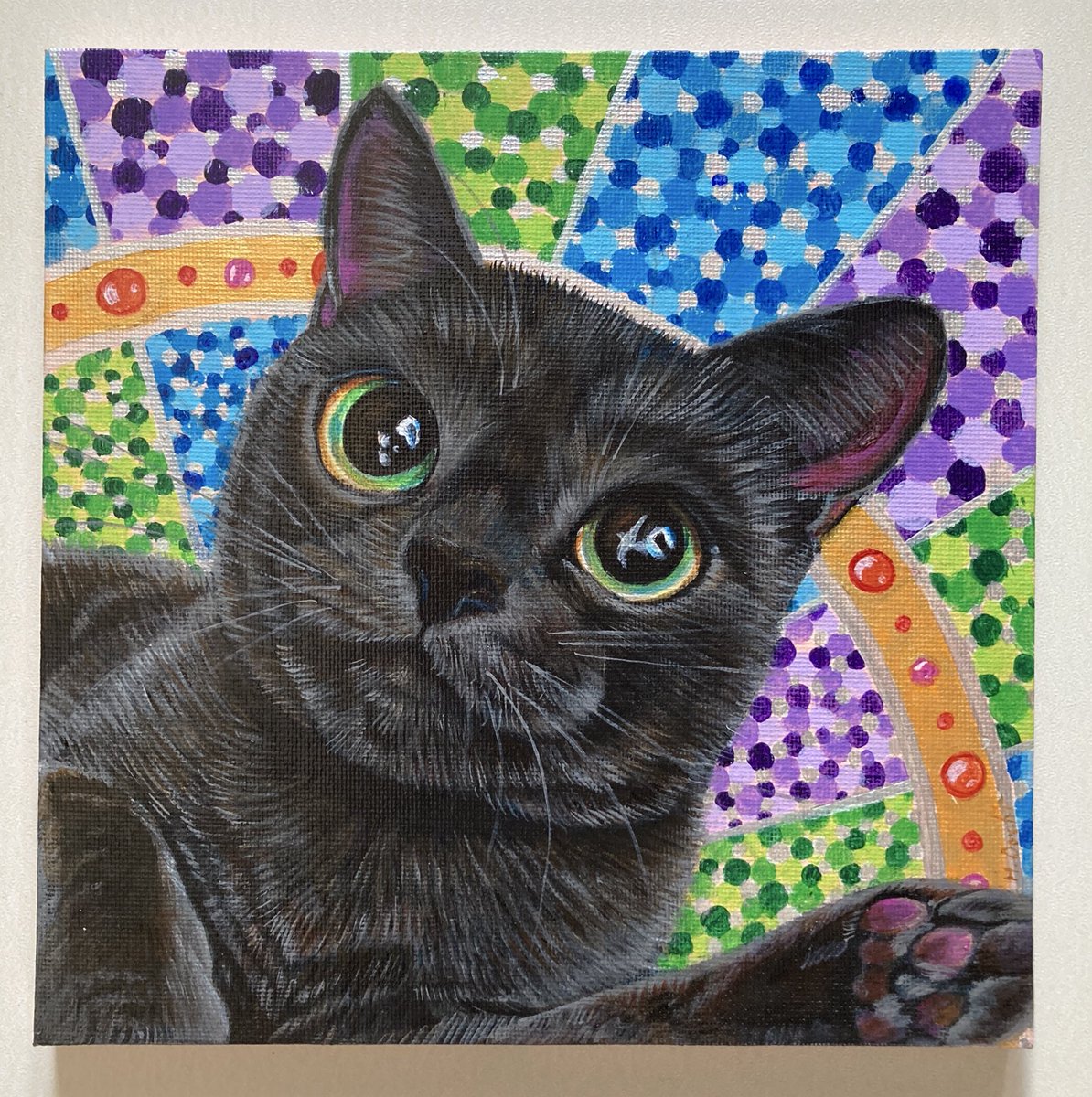 RT @gzlhiro: 推しの猫😻 981 キャンバスボード20：20 アクリル絵の具