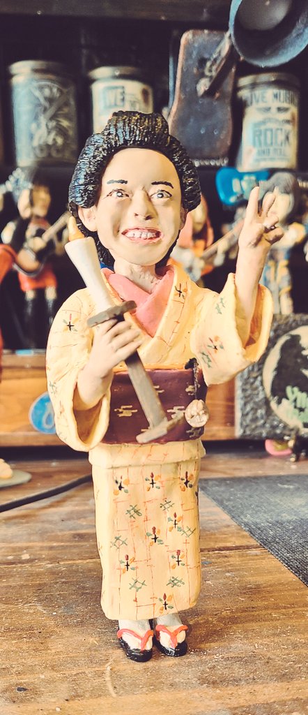 Positivewayway's tweet photo. 小豆洗いを付け忘れてたので再アップ。
これでコンプリート。
#ばけばけ　#おとき　#髙石あかり　
#石粉粘土　#粘土造形 https://t.co/rcLlBaAd0A