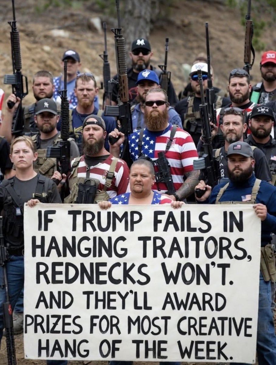 When the rednecks start handing out 'Most Creative Hang of the Week' awards... you know the deep state better start sweating 😤😂 Trump won't fail us – but backup plans look ready! God bless the heartland warriors 🇺🇸❤️🤍💙