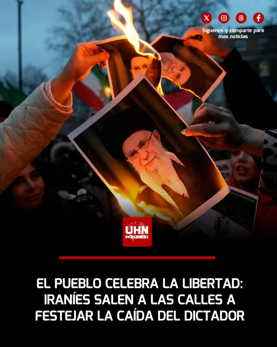 🇮🇷🇺🇸‼️ | Miles de iraníes celebran en Teherán y en todo el mundo la caída del dictador islamista Ali Jamenei, eliminado en un quirúrgico operativo militar encabezado por Estados Unidos e Israel. Las redes estallan con videos de festejos, donde la ciudadanía agradece al Presidente