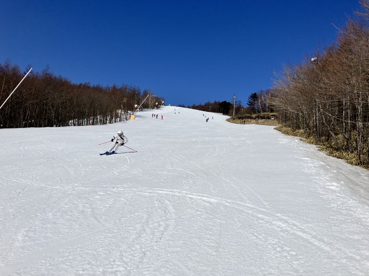 私はまだ甘ちゃんなので、こんなに雪が無いスキーは初めて！
しかしいい感じに滑れる人工雪は凄いな！
#サンメドウズ清里スキー場