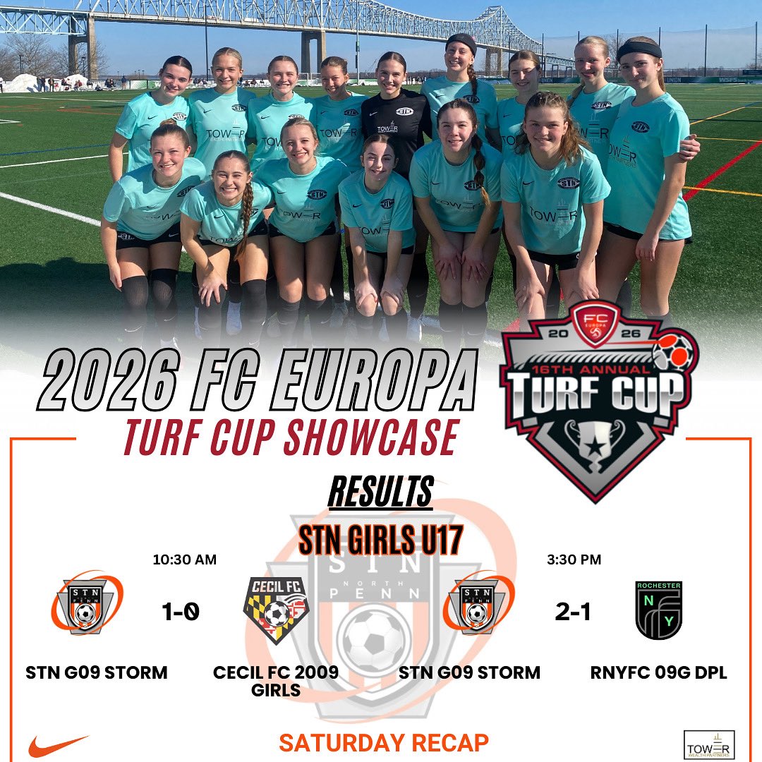 stnnorthpenn's tweet photo. STN 09 Storm 🌩️ showing their quality at the FC Europa Turf Cup Showcase with two wins today and one more match tomorrow. Way to go girls🧡💙
#stnnorthpenn⚽️ #fceuropaturfcup #ShowcaseMode https://t.co/n7Rjn4RZWr