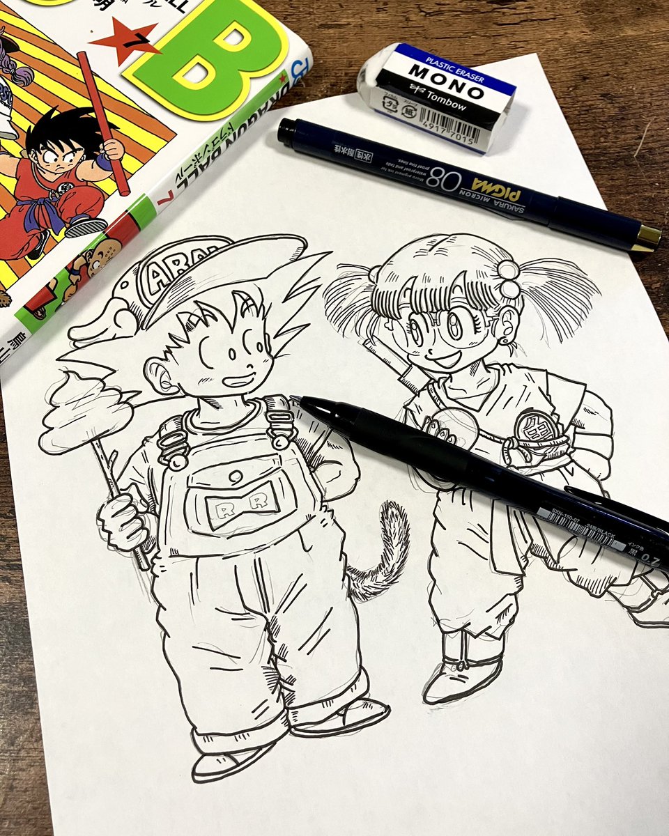 あれから2年。。

僕が絵を描く事を好きになったのは、、
鳥山明氏がいたから。

子供の頃、親戚の家で読んだ『ドクタースランプ』がきっかけだった気がする。

#イラスト
