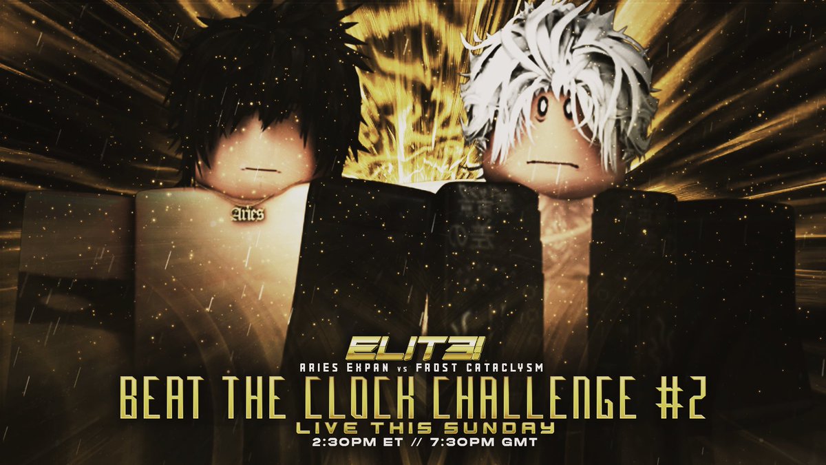 ELITEONROBLOX's tweet photo. It’s official. 🚨

To determine @StemRW’s next challenger, two Beat The Clock matches go down tomorrow!

#LuchiKalen vs @jyairtrejo

#AriesExpan vs @faintedrituals

Who beats the clock and earns the shot? 

Live tomorrow at 2:30PM EST!
#ELITE2026 https://t.co/U65ug4kf5Y