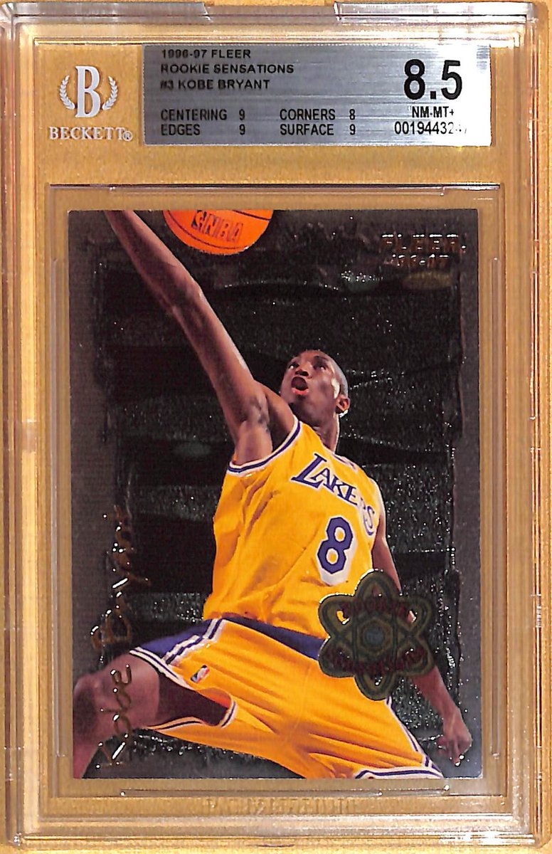 🌟 1996-97 Fleer Rookie Sensations 3 Kobe Bryant - BGS NmMt+ (8.5