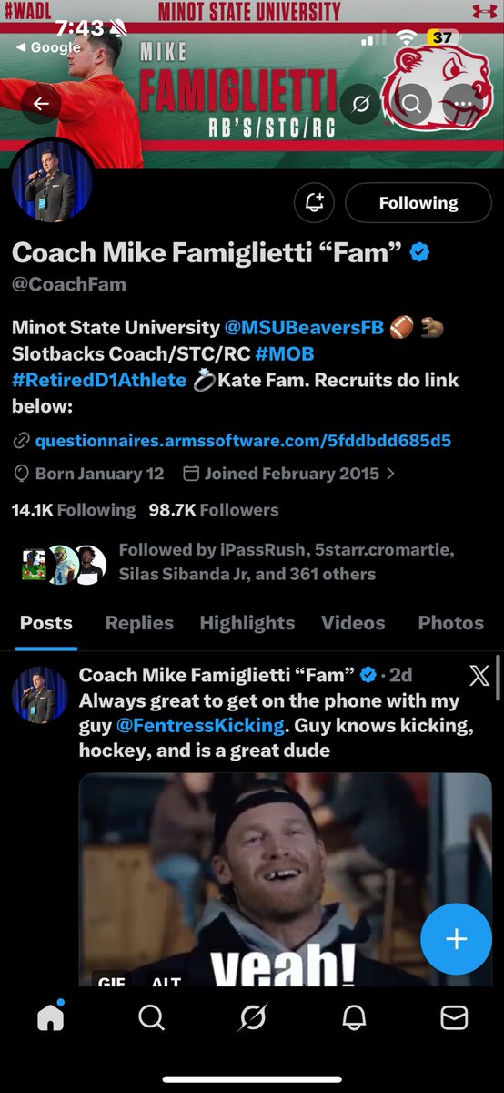 Michael “FROZONE” Roman CO’26 ATH tweet media