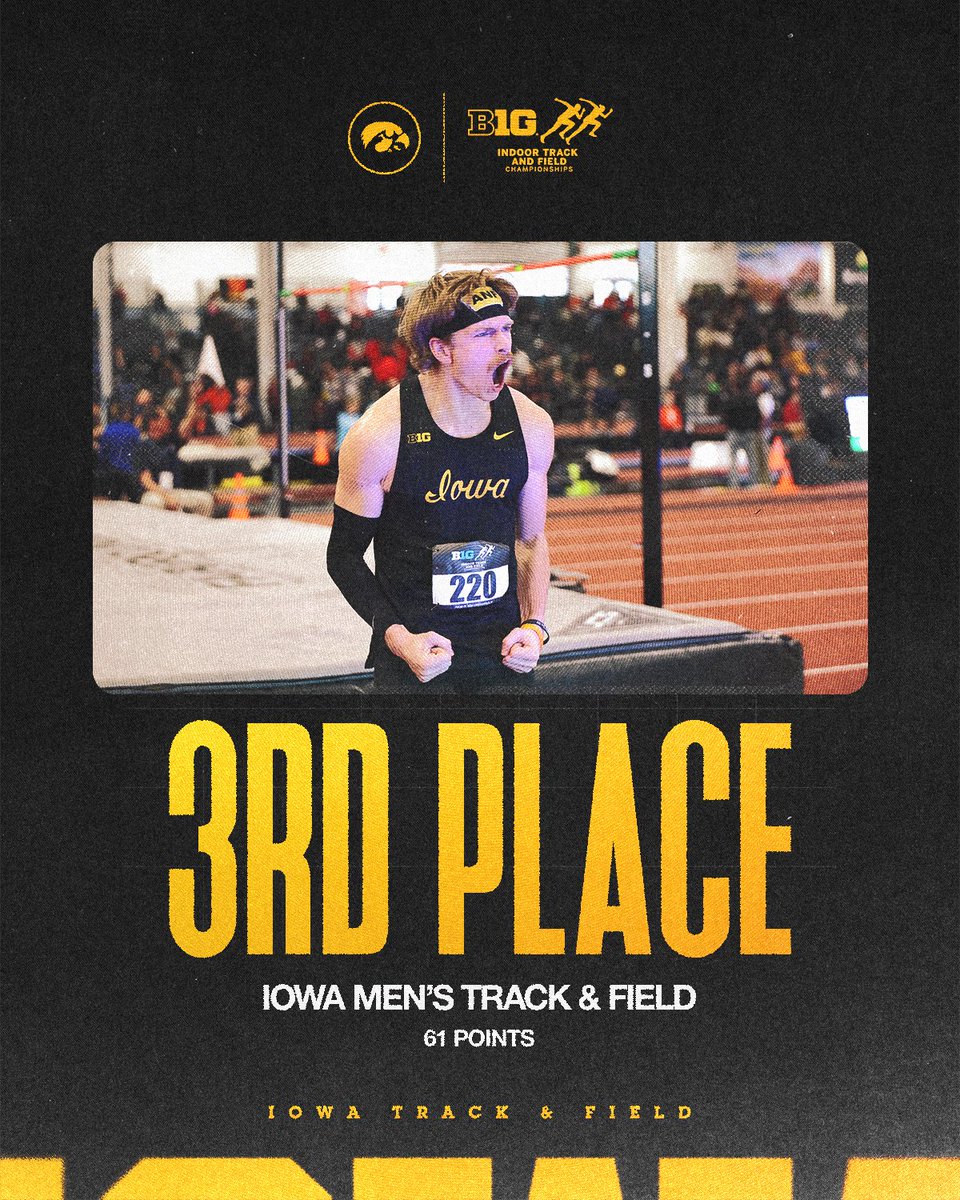 Bronze Finish for the Men 👏 

The Iowa men's team finished in 3rd place at the B1G Championships - our best finish since 2023! 🥉