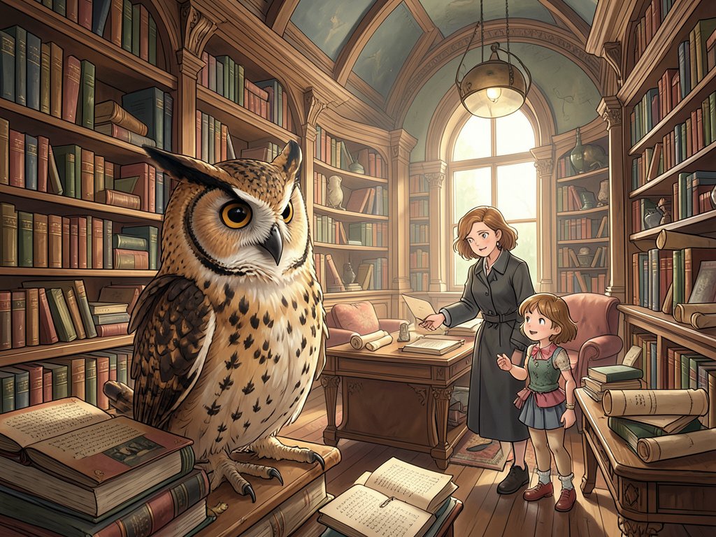 _bhupendra__18's tweet photo. Just visited Vera the Owl in her enchanting library! 黎✨ Shelves stacked high with scrolls and tomes, her passion for knowledge is truly inspiring. A cozy haven for all! #LibraryLove @DataHaven_xyz https://t.co/AALk7HMs9I