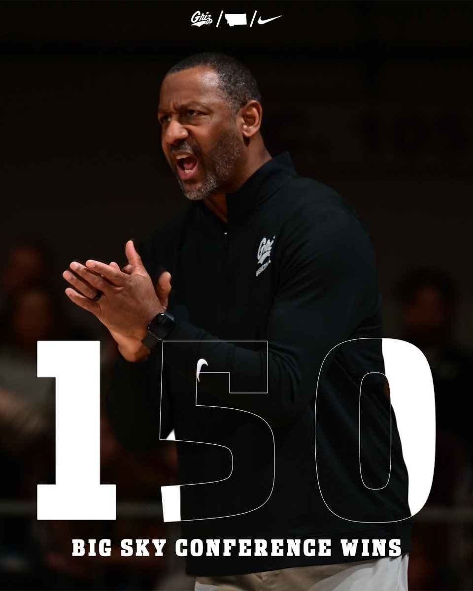 MontanaGrizBB's tweet photo. Congratulations to @CoachDeCuire for becoming the second coach in @BigSkyMBB history to reach 150 conference wins! 👏

#GrizHoops | #GoGriz https://t.co/fRwylU6mtH