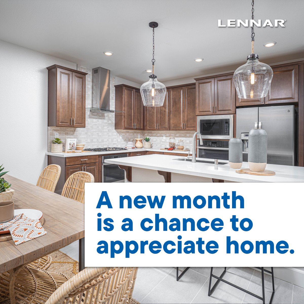 Lennar's tweet image. A new month is a moment to appreciate the ways home supports our everyday lives and makes room for what matters most.

#HomeLife #EverydayComfort #BuiltToLast