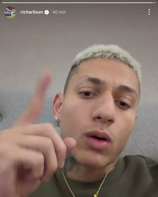 "Me recuso a jogar a Copa do Mundo nos Estados Unidos se não pararem com essa guerra contra o Irã"

- Richarlison