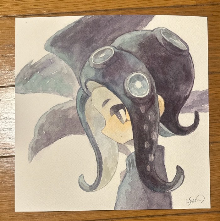 #スプラケット28
【3/1（日）スプラケット28】さんさろを直進【ト19】
水彩原画　2000円

1点のみ　A4正方形　額は付きません