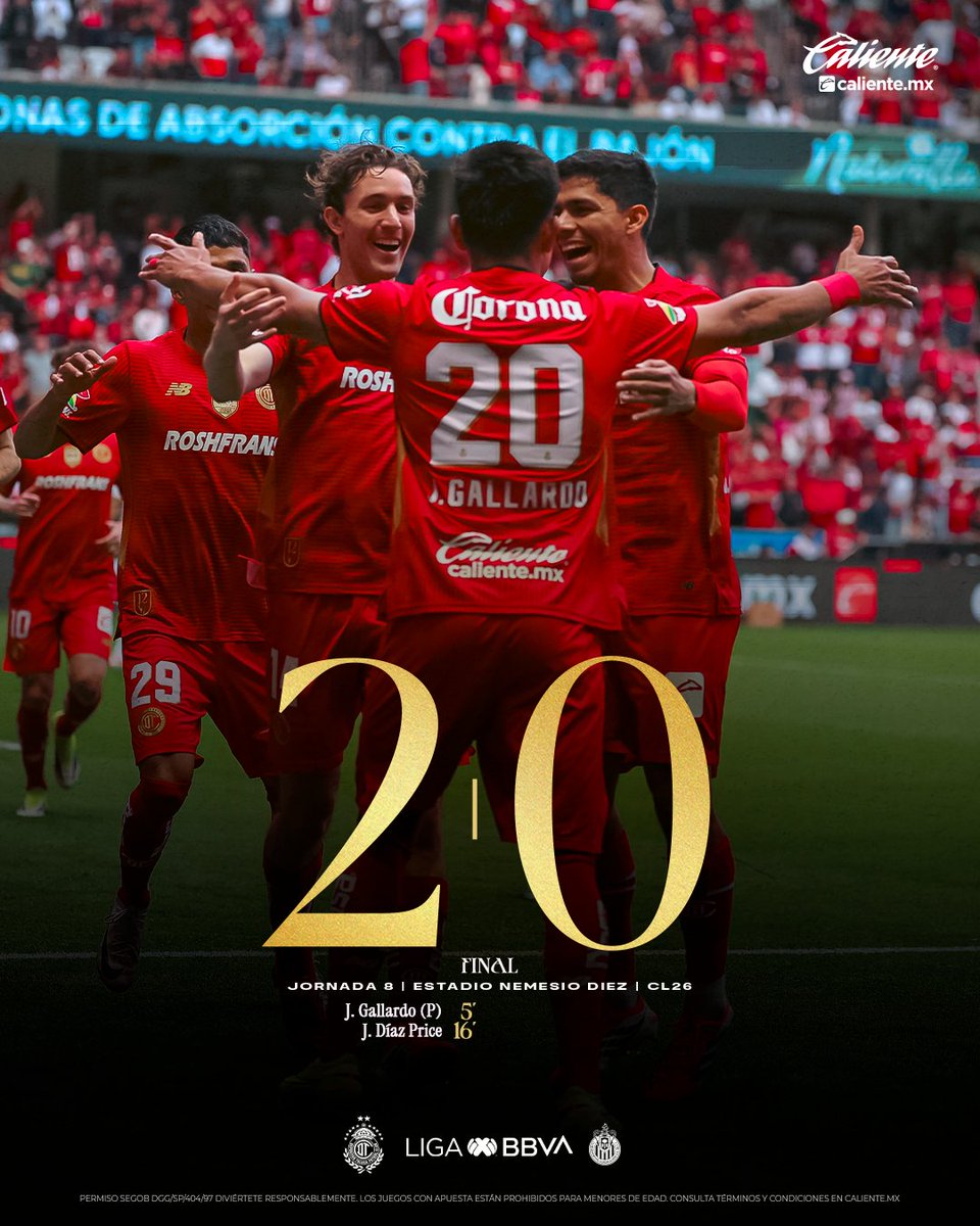 TolucaFC's tweet photo. Todo para el ROJO ❤️ El bicampeón pelea en lo alto 👹

@calientesports https://t.co/e08TAoMCzY