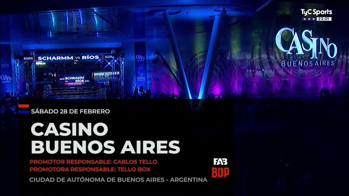 TyCSportsPlay's tweet photo. ¡Más combates en marcha! Seguí viviendo la velada de Boxeo de Primera en el Casino de Buenos Aires por TyC Sports y TyC Sports Play 📲💻
#BoxeoEnTyCSports https://t.co/RtgwLmZGXR