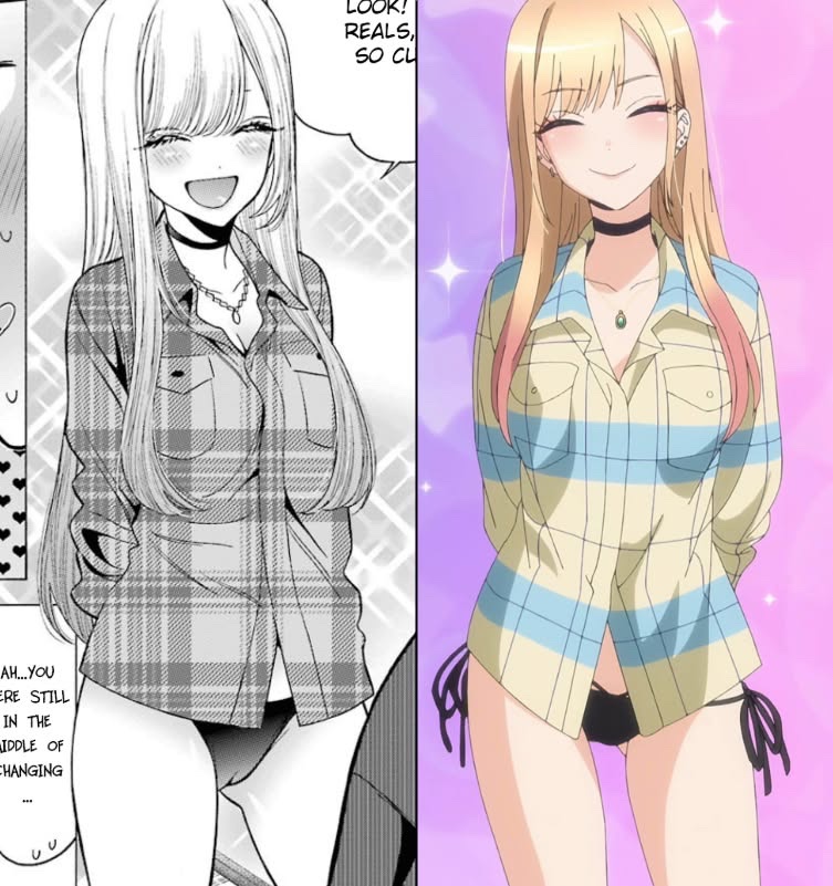 Daily_MarinKita's tweet photo. It seems the manga shows something extra compared to the anime 😳

#着せ恋 #MyDressUpDarling https://t.co/HaxwSI2sGq