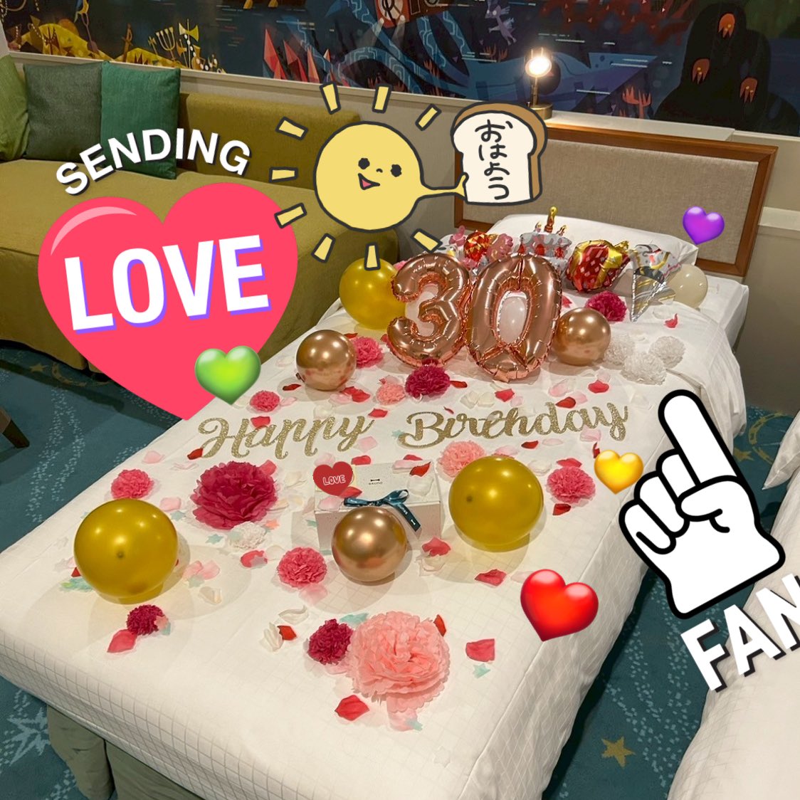 sekkennari's tweet photo. そういえばこの時に、十六夜さんとカフェラテさんにアドバイスいただいたバルーン🎈の件、無事成功しました笑✨

肺活量じゃなくて膨らますやつちゃんと2個買って膨らませたけど、私は膨らますの下手くそでほぼ友達にやってもらった🤣

にしても数字おもろい。笑
40の時またやりたい🔥 https://t.co/2GUSyA0wiR