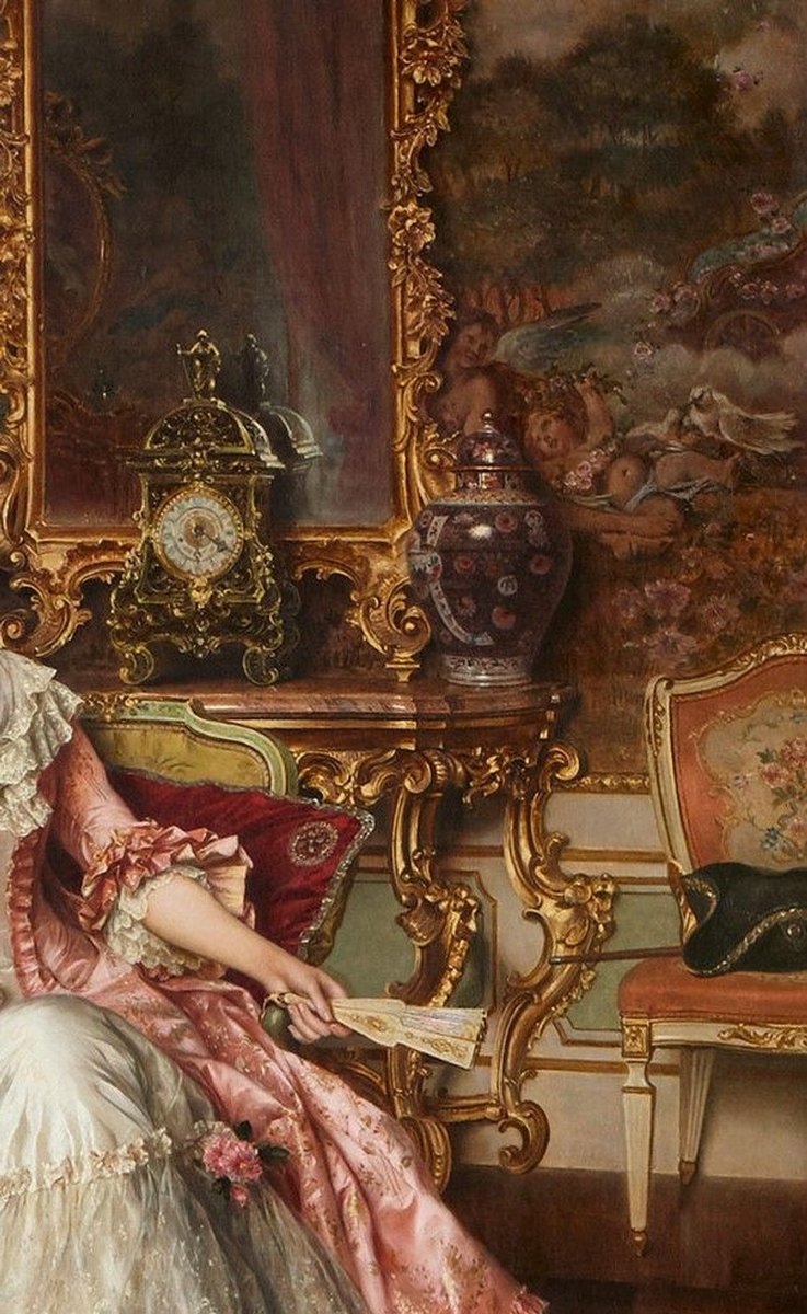 saltineshop's tweet photo. @historyinmemes A detail from the Rococo style painting The Proposition by artist Arturo Ricci. https://t.co/H6bNY9GeDv