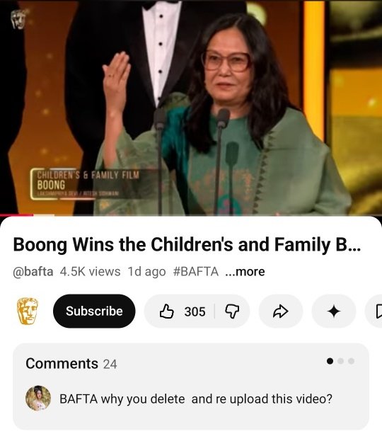 itsnorth_star's tweet photo. BAFTA re-uploaded the video with a disclaimer.

“A film that is not only rooted in a place which is very troubled, very much ignored and very unrepresented in India, My homeland Manipur.
It's a homage to my Homeland”
~ Lakshmipriya Devi

Khurumjari, yam Nungaijare @BAFTA 🙏 https://t.co/MtK7ibUeFE