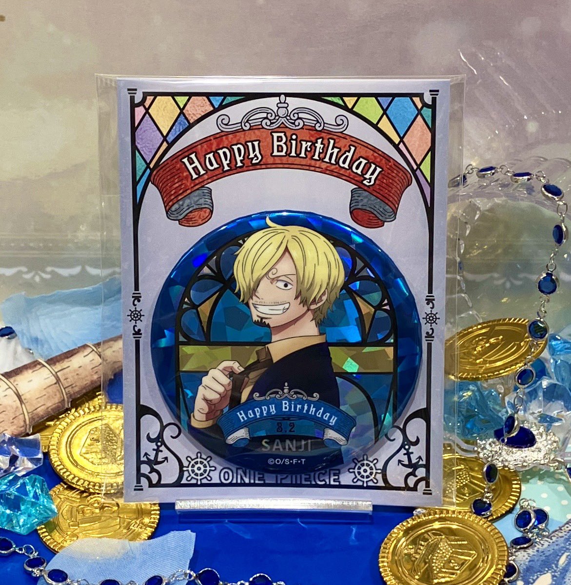 新商品】麦わらストア限定 ワンピース HBDステンドグラス風ホログラム