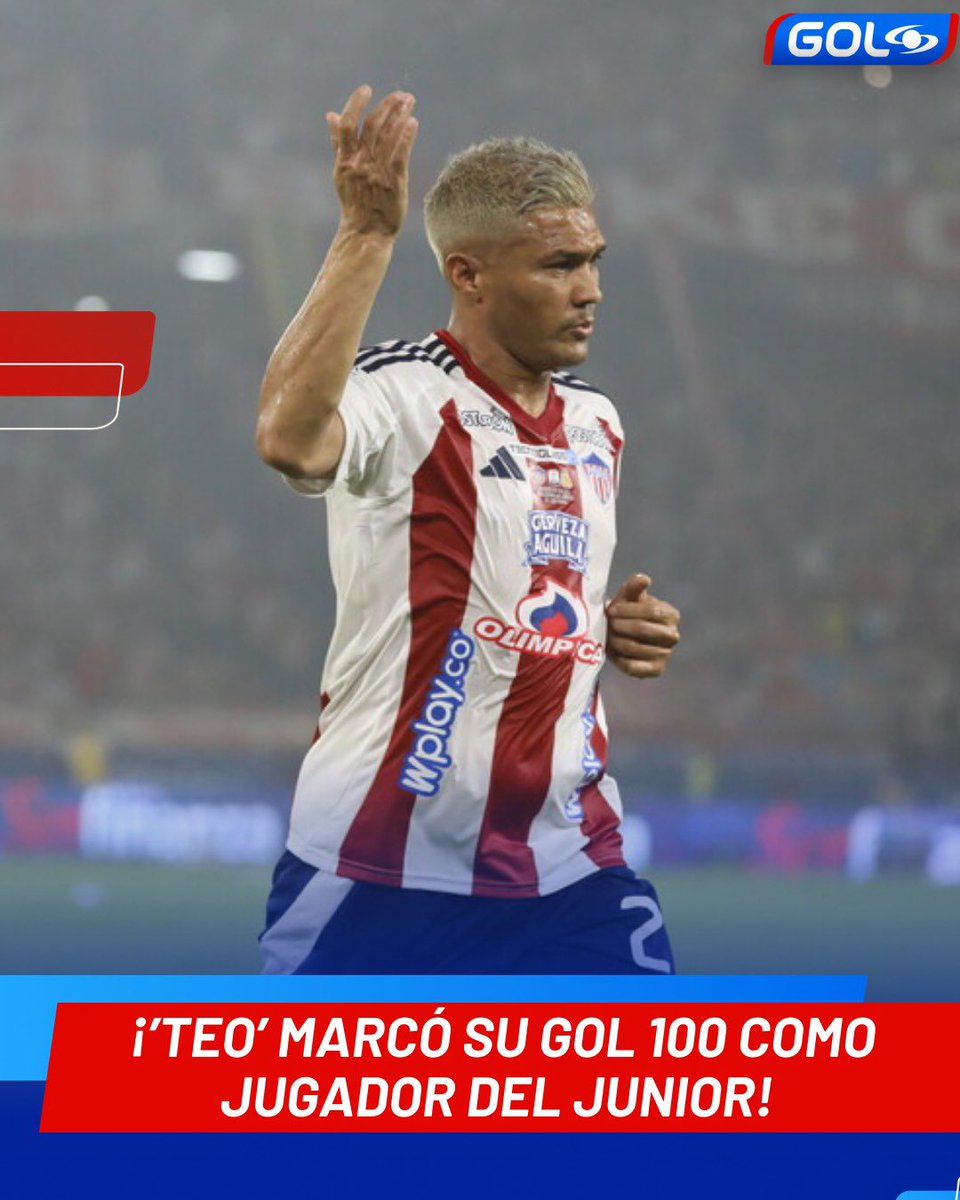 GolCaracol's tweet image. #TeófiloGutiérrez marcó su gol 100 en el #Junior 🦈 contra #Jaguares por la fecha 9 de la #LigaBetPlay l-2026 ⚽ #GolCaracol #SiempreFutbol 🇨🇴