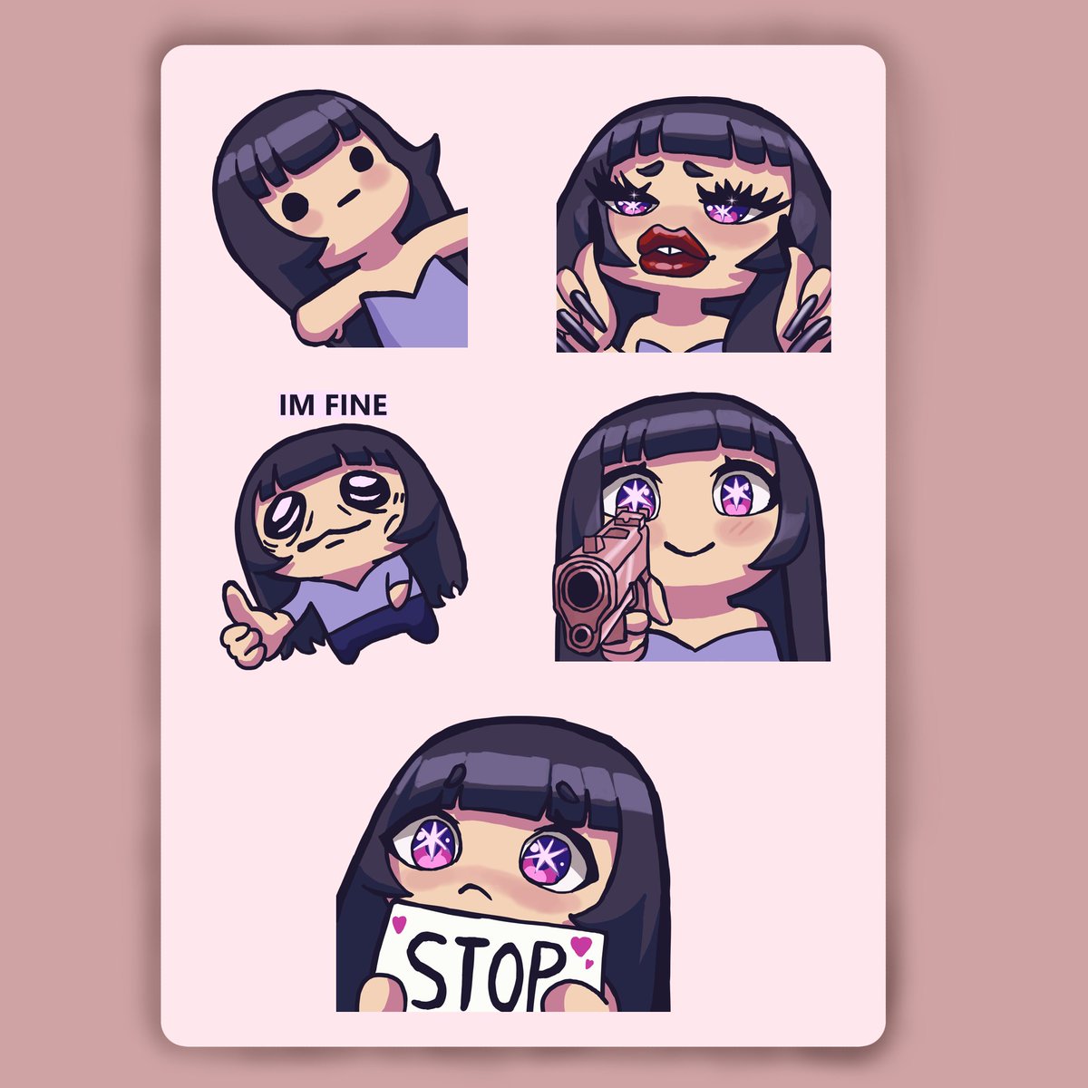 Commission of Emotes for Xoxorcist.  #emote #twitch  #Commission #digitalartwork #STOP