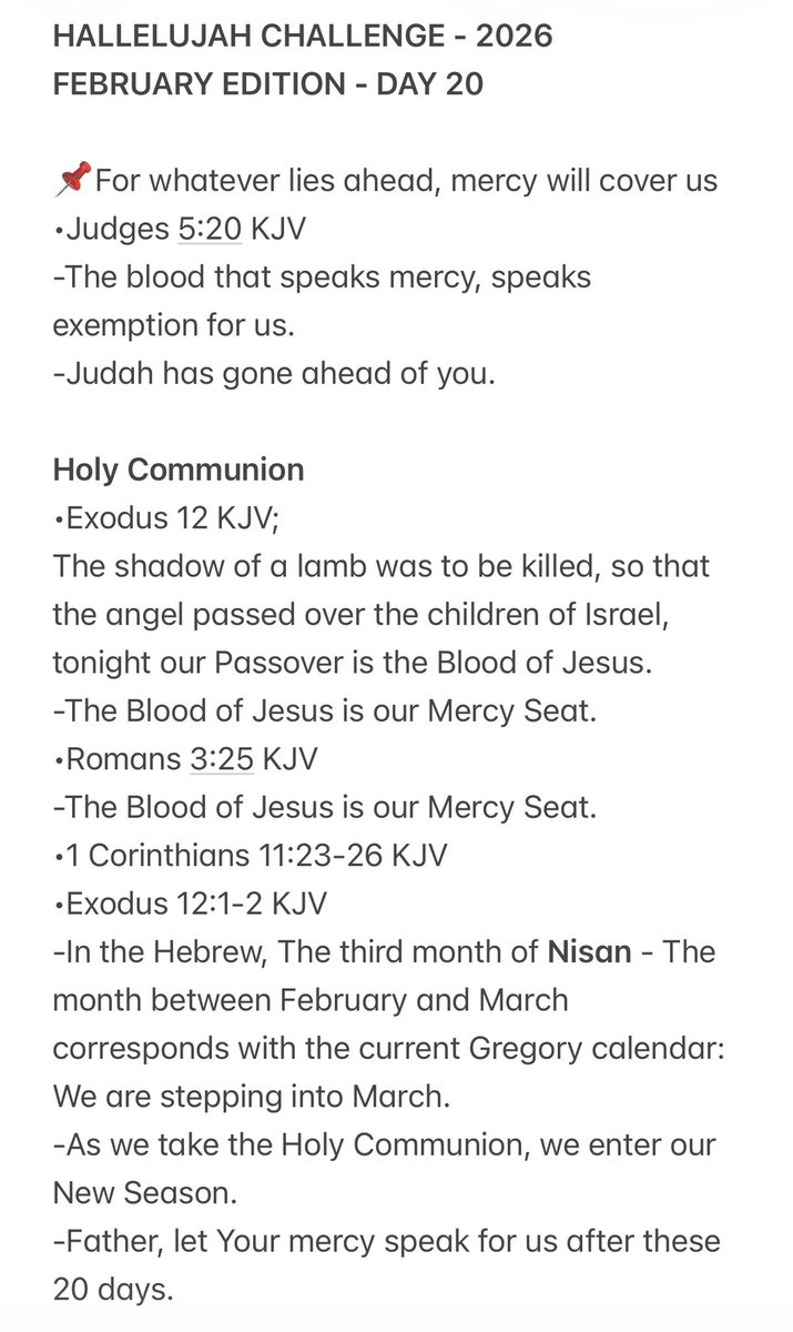 lauragift24's tweet image. Hello Team 🇺🇬

Welcome back from Day 20: The Hallelujah Grand Finale - Feb Edition 2026😅
You pressed in, God favor you by His hand of MERCY. 
Happy New Prophetic Year 🥳🎊
It’s been an honor, see you in October ❤️🙏🏽.

#Notes 
#Day20- THE GRAND FINALE
#HallelujahChallengeFeb2026