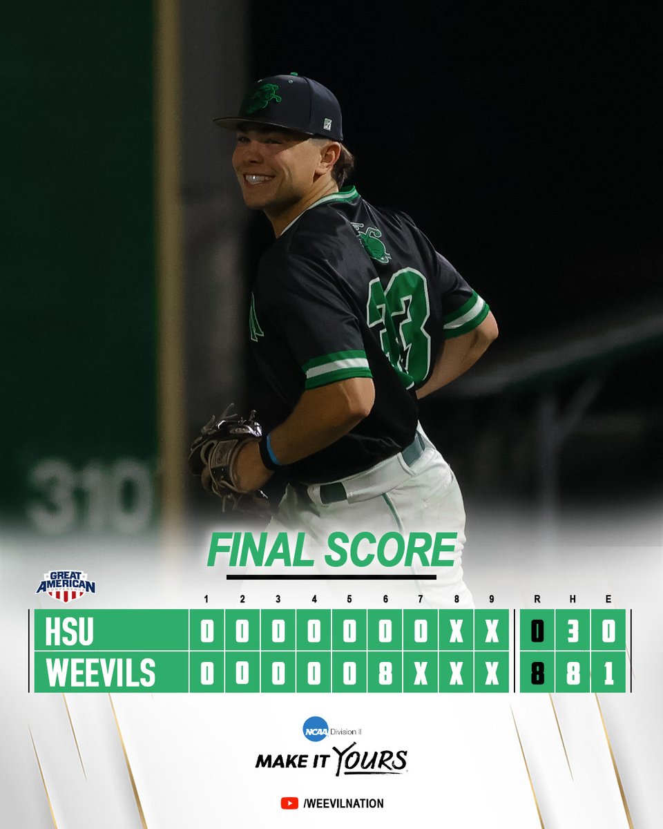Never a doubt ✅

A Saturday sweep secures a series win over Henderson State.

#WeevilNation