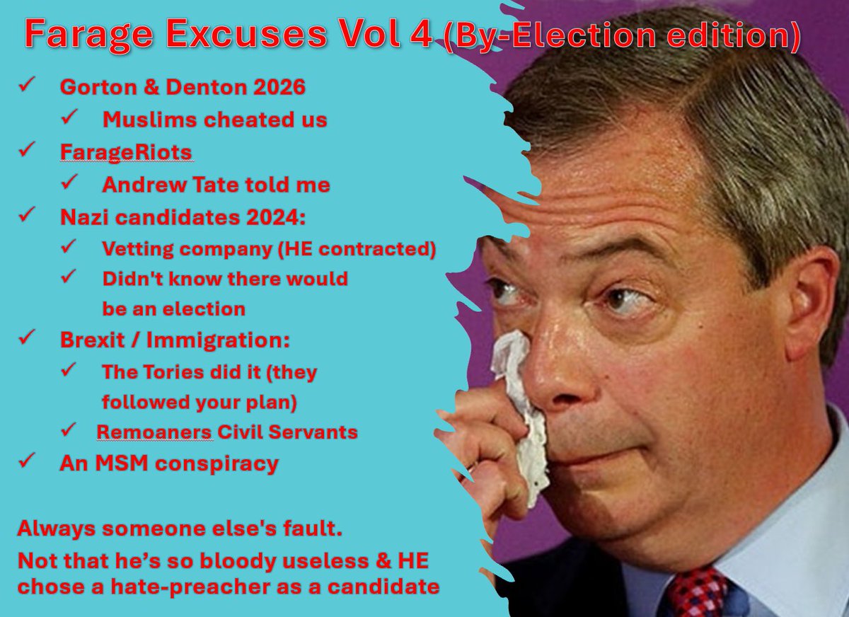 david_mullens's tweet photo. @Askrigg_lad There is no credible source for this number.
It's another internet invention
a) using well proven Trump victim-speak
b) to find an excuse for #TrumpUK's failure,
c) to stir up the gullible as Labour brings immigration under control.
It's just SO Fagage. https://t.co/0eTopCQO8s