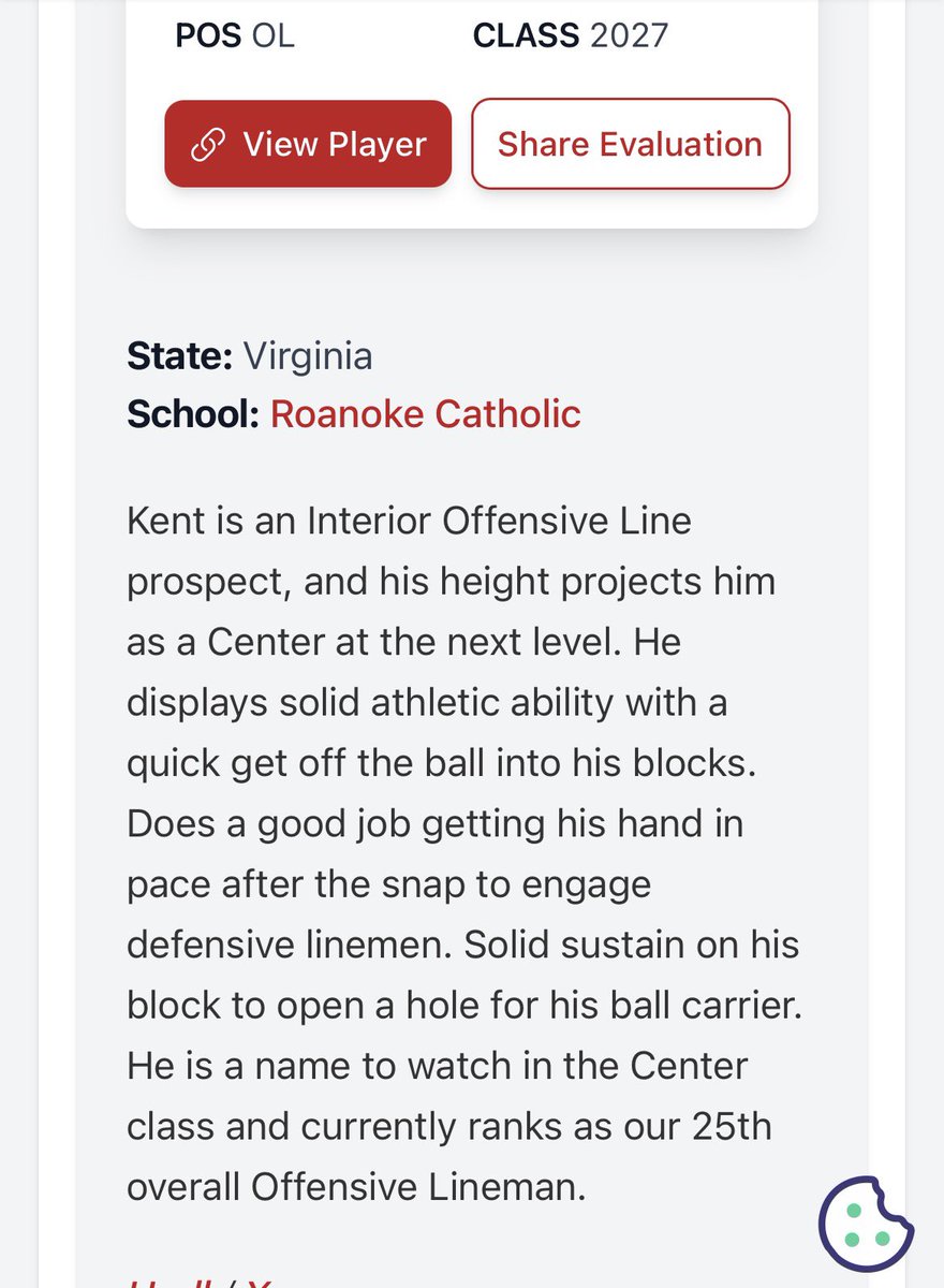 Kent McCord OL ‘27 tweet media