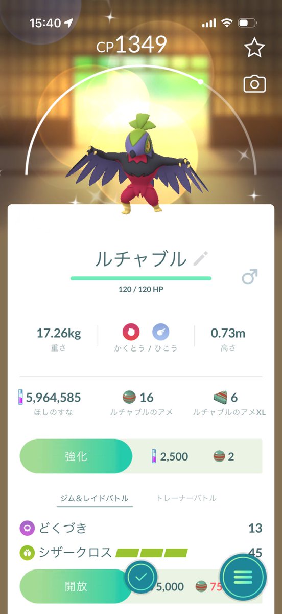 mo_hi_o's tweet photo. ルチャブル光った✨
嬉しい☺️
#ポケモンGO #色違い https://t.co/mcESY7Lvf5