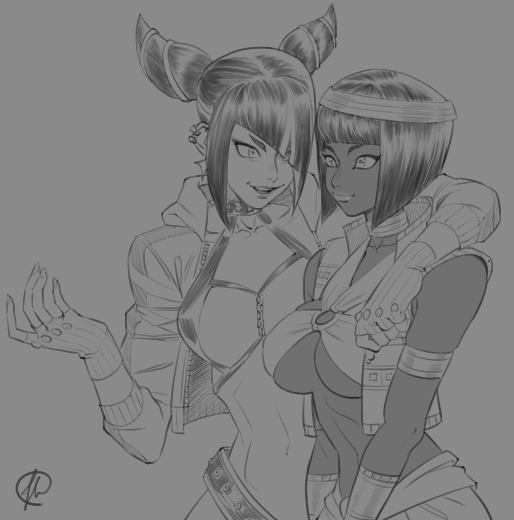 Juri and Menat Sketch Commission for <a href="/kujikawaii/">🍡 イーサン 🍡 Comms Open!</a>!
 
Thank you so much for the commission, I really enjoyed working on it! 😄

#JuriHan #Menat #Fanart #CommissionsOpen