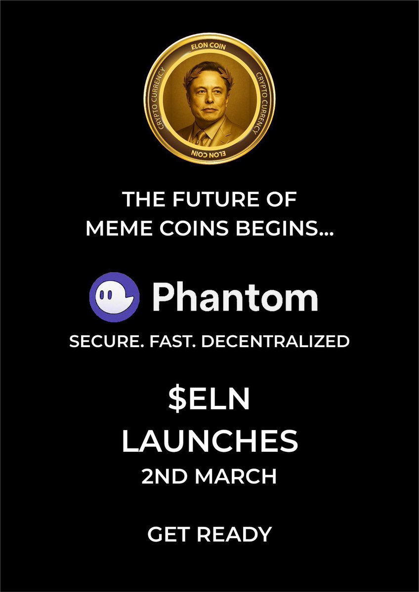 $ELN will list on #Binance            #OKX     #Kucoin #Bitget             and 6 other exchanges MARCH 2nd

Buy now and be SUPER RICH 🤑 on Launch 🚀 day!! 💸 

Join presale $ELN now
Send $SOL to:

A6hYw1RuNkovDX4b8DDnKrsX3Y7qU6SHQWfU74z4Q46h

0.5 $SOL / 50M $ELN
1 $SOL / 100M