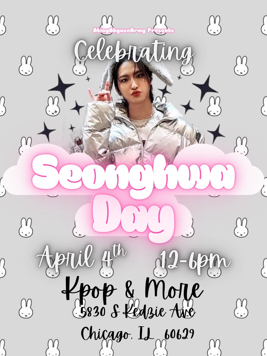 Vonssnoopy's tweet photo. Celebrate Seonghwa Day on April 4th @Kpopofchicago 🌟

Join fellow ATINY for a special cup sleeve event honoring Seonghwa💫

✨ Exclusive cup sleeve
📸 Photo ops &amp; freebies
🎶 Good vibes &amp; great music

Let’s make it a day as bright and warm as Seonghwa himself. See you April 4th! https://t.co/66R380RBr6