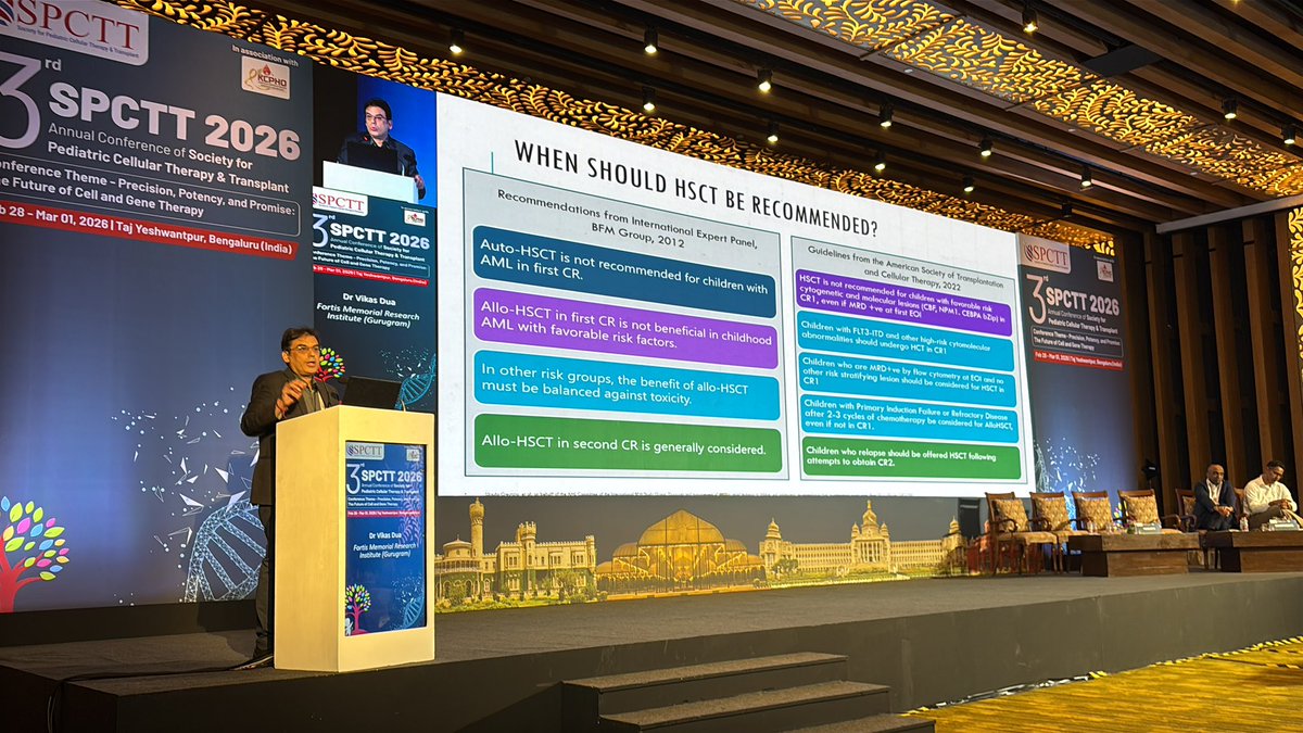 SPCTT_India's tweet photo. Dr. Vikas Dua on HSCT AML outcomes at #spctt2026 https://t.co/K9KGEEOH0j