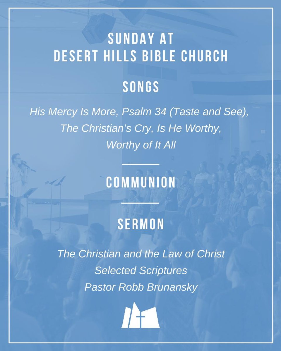 We can't wait to gather together as God's people tomorrow morning at DHBC! Join us at 8:30 and 10:30am as we worship our Lord with song, prayer, Communion, and God's Word. 

See you soon, church family!