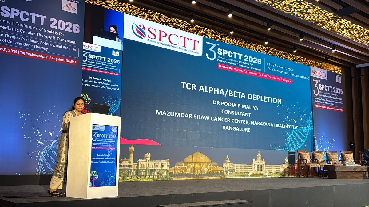SPCTT_India's tweet photo. Dr. Pooja Mallya on TCR Alpha/Beta depletion at #spctt2026 https://t.co/sSekCEsoQd