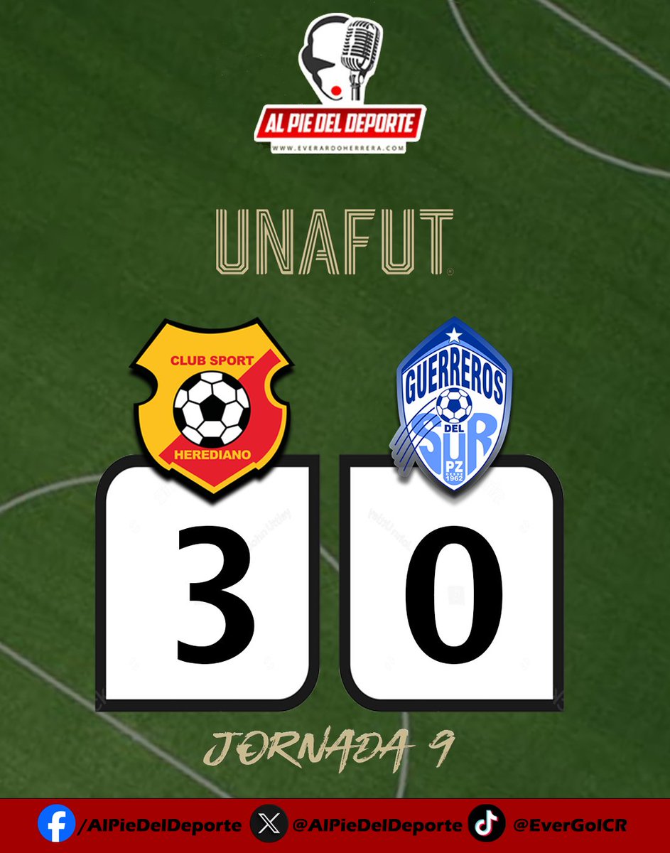 alpiedeldeporte's tweet photo. Se terminó! #Herediano vence 3-0 a #PérezZeledón y se mantiene líder del torneo. #CSH 3 - 0 #MPZ #C25 https://t.co/RMraZHjXST