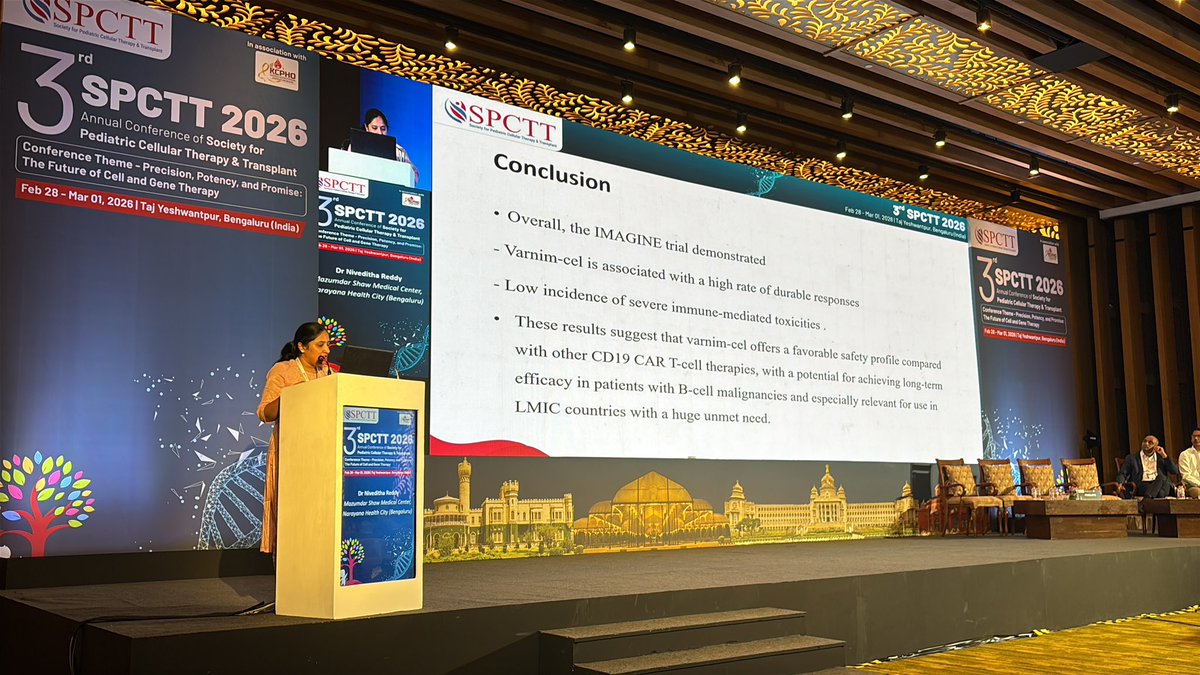 SPCTT_India's tweet photo. Dr. Nivedita Reddy on CART cell data Immuneel #spctt2026 https://t.co/AeDK5eqhbC