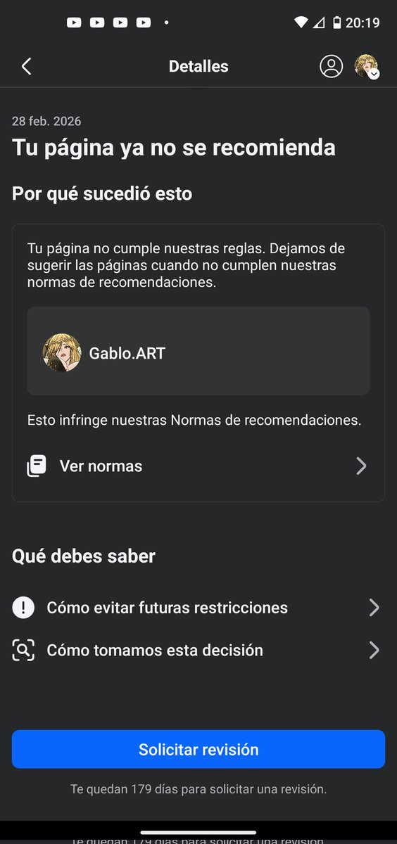 Gablopg_ART's tweet photo. Facebook siendo facebook... Que usemos otra red social dice? 🙄
#Facebook #Censura #facebooktrash https://t.co/p3rpaj1n87