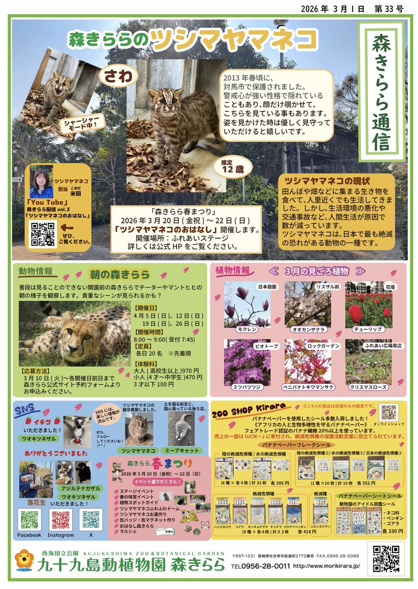 3月の森きらら通信です🌳 ぜひチェックしてくださいね😊 #森きらら通信