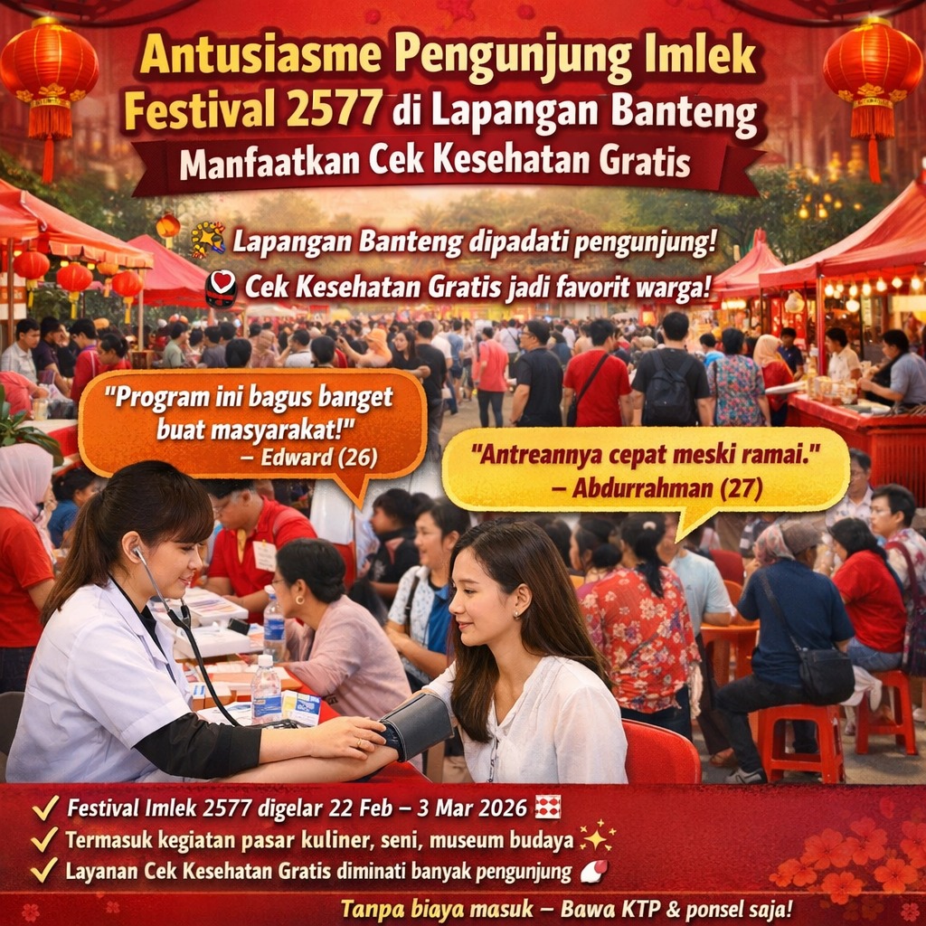 Presiden Prabowo makin top sama CKG di Lapangan Banteng, Imlek Festival jadi makin berarti buat semua #CekKesehatanGratis