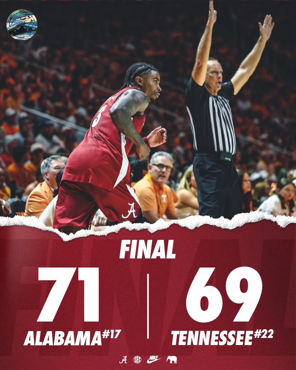 ON A TENNESSEE SATURDAY NIGHT!

#RollTide | #BlueCollarBasketball